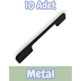 Tiran Alüminyum Metal Lüks Modern Mobilya Çekmece Mutfak Dolabı Kulpu Siyah 160MM (10 Adet)