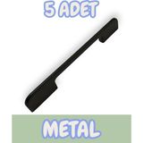 Tiran Alüminyum Metal Lüks Modern Mobilya Çekmece Mutfak Dolabı Kulpu Siyah 160MM (5 Adet)