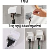 Tıraş Bıçağı Düzenleyici Yapışkanlı Banyo Jilet Organizeri Askısı - 1 ADET