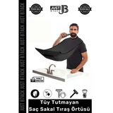 #Tıraşörtüsü Tüy Tutmaz Aynaya Yapıştırma Vakum Aparatlı Evde Saç Sakal Kesme Tıraş Örtüsü - 1 Adet