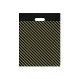 TiriStore Tiri Store Takviyeli El Geçme Siyah Çizgili Mağaza Poşeti 4 no 40x50 cm 50 adet, Siyah Çizgili
