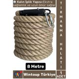 #Tırmanmahalatı Açık Hava Outdoor Spor Okul Metal Detay Sağlam Kalın İplik Tırmanma Halatı 8 Metre