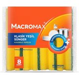 Tırnak Koruyuculu Bulaşık Süngeri 8'li Paket, Ergonomik Yeşil Klasik Sünger