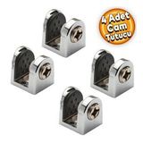 Tırnak Metal Cam Raf Tutucu Cam Etejer Menteşesi Krom Metal Vidalı 8 Mm ( 4 Adet)