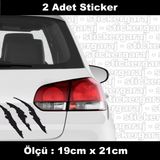 Tirnak Pencesi 2 Adet Sticker - Araba Motosiklet Kask Buzdolabi Cam Otomobil Atv Laptop Tablet Duvar Stickeri