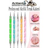 Tırnak Şekillendirme Kalemi 5 Li 1 Paket Nail Art Metal Başlıklı Tırnak Süsleme Kalemi Nokta Boyama Mandala Modelleme