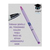 TIRNAK ŞEKİLLİ JEL TÜKENMEZ KALEM TAŞLI İNC UÇ SİYAH MÜREKKEPLİ