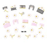 Tırnak Sticker, Tırnak Süsleme, Nail Art (YM-126) - 6x5 cm - Kare Desen Papatya