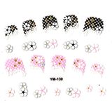 Tırnak Sticker, Tırnak Süsleme, Nail Art (ym-130) - 6X5 cm - İkili Kalpli Çiçek