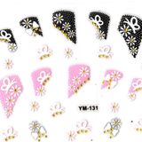 Tırnak Sticker, Tırnak Süsleme, Nail Art (ym-131) - 6X5 cm - Kelebek Papatya