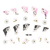 Tırnak Sticker, Tırnak Süsleme, Nail Art (YM-135) - 6x5 cm - Üçgen Papatya