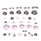 Tırnak Sticker, Tırnak Süsleme, Nail Art (YM-136) - 6x5 cm - Yıldız Kalp Çiçek