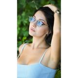 Tisaati Modern Vintage Stil Royal Frame Serisi Kemik Çerçeve UV400 Korumalı Kadın Güneş Gözlüğü