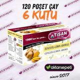 Tisan Zencefil Limon Aromalı Çay | 6 Kutu | 120 Poşet Çay - Bitki Çayı