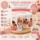 Tişört Kodu Anne Gücü Serisi Porselen Kupa – 11 Oz (330 Ml) - Beyaz