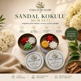 Tişört Kodu Casa Lumi Glow Sandal Kokulu Dekoratif Mum Seti – 2'li El Yapımı Mum Koleksiyonu
