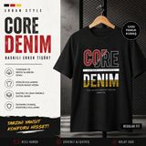 Tişört Kodu Core Denim Baskılı Regular Fit Erkek Tişört – Modern Streetwear Tasarım - Siyah