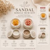 Tişört Kodu Sandal Kokulu Mum Seti – El Yapımı Dekoratif Mum Koleksiyonu