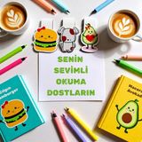 Tişört Kodu Sevimli Manyetik Kitap Ayracı Seti (3’lü) – Burger, Köpek & Avokado - Çok Renkli