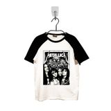 Tişört Mania Metallica Baskılı Reglan Kısa Kol Bisiklet Yaka Beyaz Erkek T-shirt