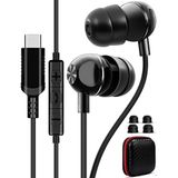 TITACUTE Samsung S22 S21 S20 FE A53 için USB C Kulaklık Yükseltilmiş Kablolu Kulaklıklar Manyetik Kulak İçi Tip C Kulaklık Bas Stereo Gürültü Engelleme Galaxy Z Flip Fold 3 4 Pixel 7 6 OnePlus için