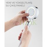 TİTAK BEYAZ KROM DETAYLI FİLTRELİ SU TASARRUFLU 5 FONKSİYONLU DUŞ BAŞLIĞI