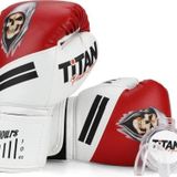 Titan Sport Kırmızı Beyaz Hayalet Kurukafa Desenli Boks Eldiveni 2'li Set