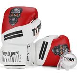 Titan Sport Kırmızı Beyaz Kurukafa Desenli Boks Eldiveni 2'li Set