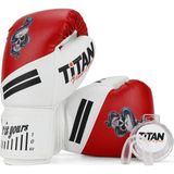 Titan Sport Kırmızı Beyaz Yılan Kurukafa Desenli Boks Eldiveni 2'li Set