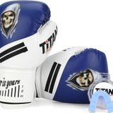 Titan Sport Mavi Beyaz Hayalet Kurukafa Desenli Boks Eldiveni 2'li Set
