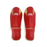 Titan Sport Parlak Kırmızı - Altın (Gold) Muay Thai, Kick Boks Kaval Koruyucu