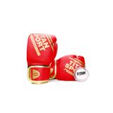 Titan Sport Profesyonel Boks Eldiveni Kırmızı Gold, Kick Boks, Muay Thai, Fitness ve Kum Torbası Antrenman Eldiveni (Dişlik Hediyeli)