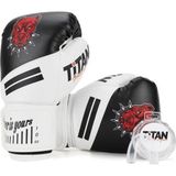 Titan Sport Siyah Beyaz Pitbull Desenli Boks Eldiveni 2'li Set