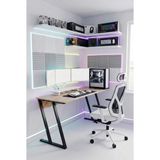 Titan Z Oyuncu Masası 140X60 cm Bilgisayar Masası Metal Ayaklı Çalışma ve Gaming Masası Atlantik Çam - Ahşap - Siyah