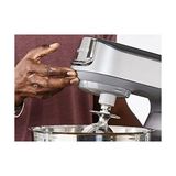 Titanium Chef Mutfak Şefi KVC85.004SI Silver Entegre Tartılı, Çift Hazne, 1200 Watt Stand Mikser, Hamur Yoğurma Makinesi, Paslanmaz Çelik 5 Lt Hazne, Sıçrama Önleyici Kapak - Ahşap