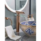 Titanium Design Cam Şelale Rose Gold Çanak Lavabo Bataryası