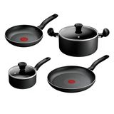 Titanium Essential 4 Parçalı Set: Kızartma Tavaları 20/28 Cm, Tencere 16 Cm Ve Tencere 24 Cm Kapaklı, Yapışmaz Kaplama, Metal Kasa, İndüksiyo