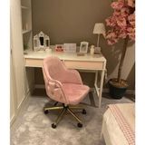 Titanyum Çalışma Sandalyesi Kırmızı - Pembe Kumaş Tekerlekli Metal Ayaklı Ergonomik Tasarım