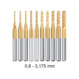 Titanyum Kaplı Tungsten Çelik Cnc Freze Pcb Kesici 0,5 - 3,175Mm