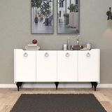 Titanyum Modern Konsol, Çok Amaçlı Dolap, Dresuar, Mutfak Dolabı, Kiler Dolabı, Tv Ünitesi (BENDİR-BEYAZ)