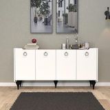 Titanyum Modern Konsol, Çok Amaçlı Dolap, Dresuar, Mutfak Dolabı, Kiler Dolabı, Tv Ünitesi (MEŞE-BEYAZ)