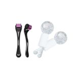 Titanyum Uçlu 540 Iğneli Derma Roller 0.5 mm Ve Ice Globes Buz Küresi Soğuk Masaj Topu 2 Adet Beyaz