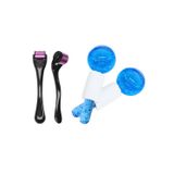 Titanyum Uçlu 540 Iğneli Derma Roller 0.5 mm Ve Ice Globes Buz Küresi Soğuk Masaj Topu 2 Adet Mavi