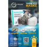 Titech Airless Yarım Yüz Maskesi 1 Adet FFP1 Koruma Düzeyi ile Toz ve Damlacık Koruması Sağlar