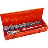 Titi 6056 3/4" 6 Köşe Lokma Anahtar Takımı 16 Parça (Metal Kutulu)