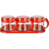Titiz Lily Kaşıklı Baharatlık Set 3'lü Kırmızı