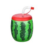 Titiz Marka Karpuz Desenli Pipetli Bardak, 900 ml Kapasiteli, Çok