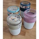titiz Mixme Bölmeli Müsli Kabı - 650 ml Kaşıklı Yoğurt Kabı, Sızdırmaz Diyet ve Atıştırmalık Saklama Kabı - 1 Adet