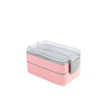 Titiz Plastik orjinal Fely Beslenme Kabı,Yetişkinler/Çocuklar için, Bölmeli, Yemek Kutusu, Paket Bölücü, Çatal Kaşık Takımı İçinde 4 Renk (Pembe)