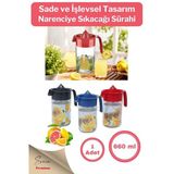 Titiz Pratik Narenciye Portakal Sıkacağı Manuel Cam Hazneli Sürahi Karaf 660 Ml